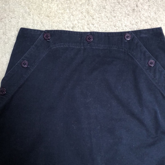 Navy blue mini skirt, size 6, 100% cotton with anchor buttons, comfortable, soft - Picture 5 of 5